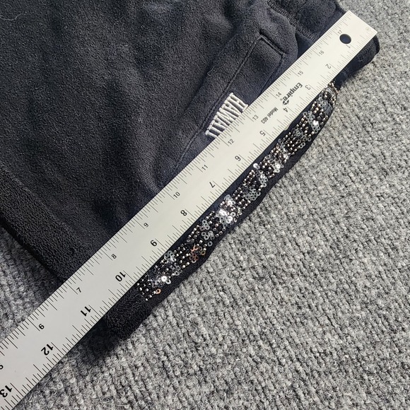 VICTORIAS SECRET PINK Shorts S Black‎ BLING Hawaii Rhinestone Sparkly Logo Y2K - Picture 7 of 9